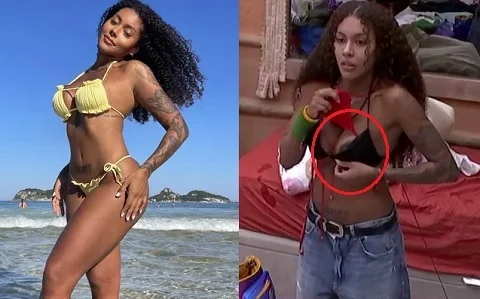 BBB25 da Giovanna Jacobina pagando peitinho e mostrando o belo bumbum