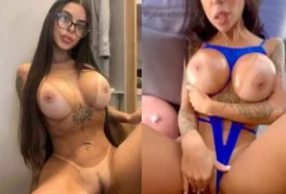 Jaiane Limma porno dando a bucetinha de pernas pro ar e peitões balançando