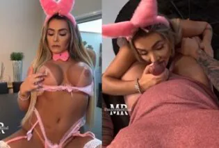 Mari Reis fodendo dando a buceta usando fantasia erotica de coelhinha porno