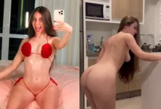 Ninfetinha Leticia Vargas pelada limpando o ape mostrando seu corpinho perfeito